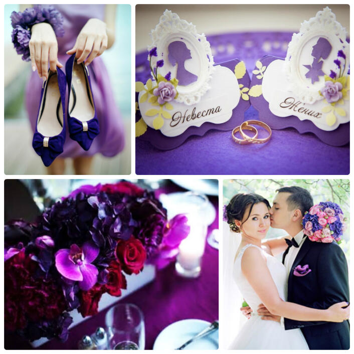 Украшение свадебного стола сирень. Букет на фиолетовой свадьбе. Столы для гостей