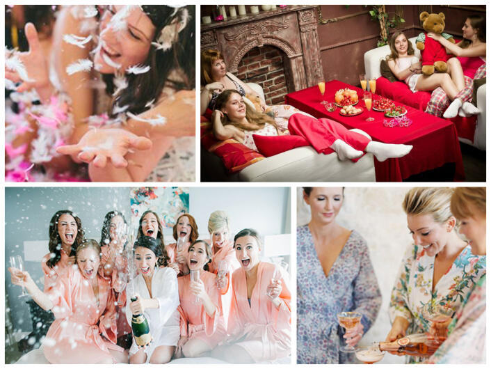 Интересные варианты для проведения девичника: пижамная вечеринка, мастер-класс, путешествие, квест, фотосессия, спа-девичник.