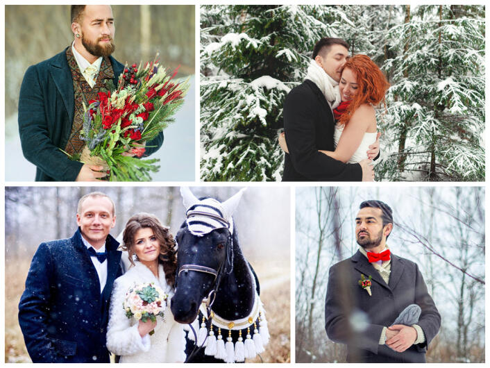 Образ жениха для зимней свадьбы